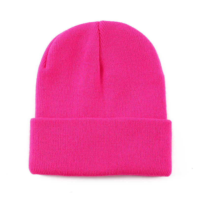 Wholesale Solid color knit hat  basic style beanie